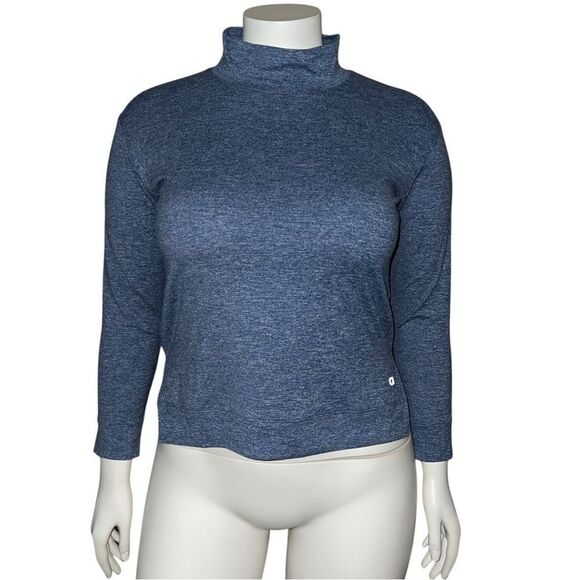 Gapfit Womens Chrome Blue Active Mock Neck Shirt Wicking Plus Size XXL NWOT - Picture 1 of 7